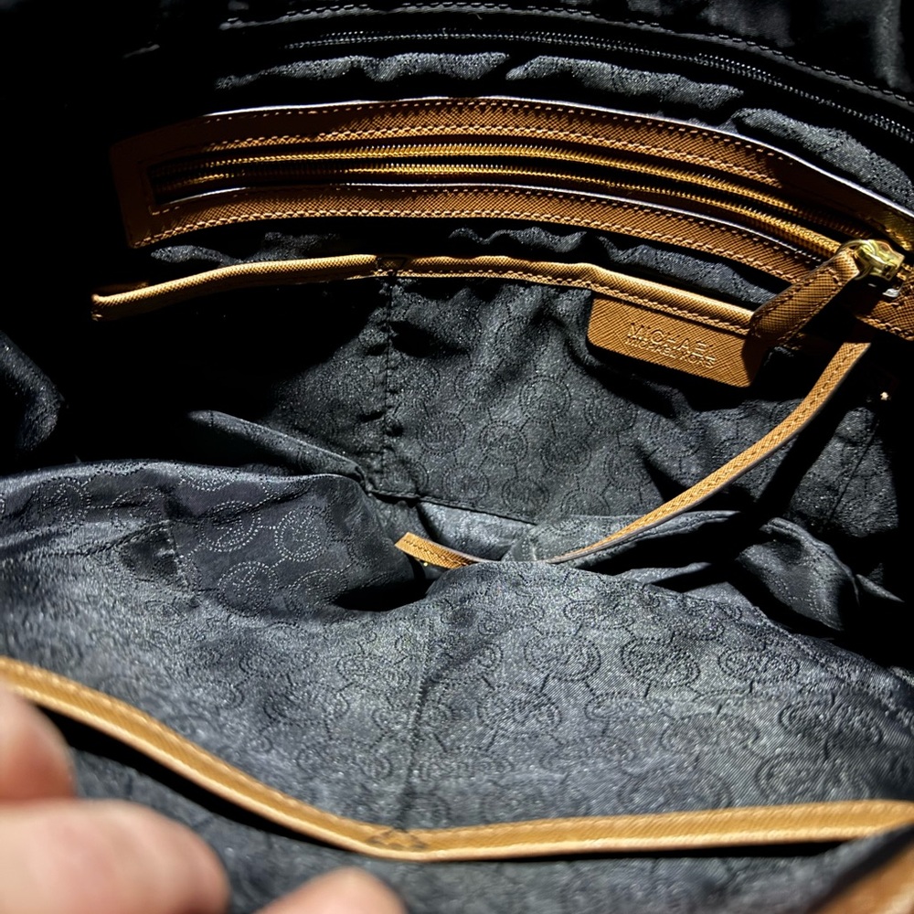 Michael Kors Black Tote with Brown Trim - Picture 3 of 4